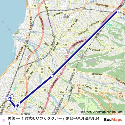 黒便 bus Line Map