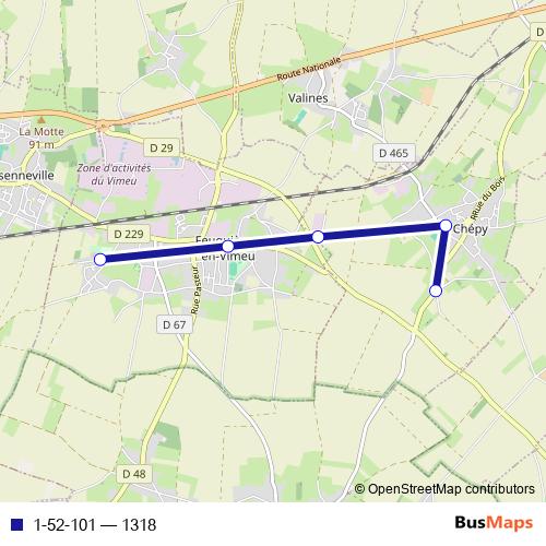 1-52-101 bus Line Map
