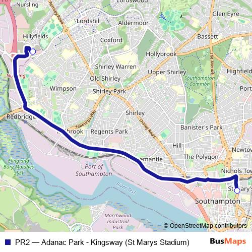 PR2 bus Line Map