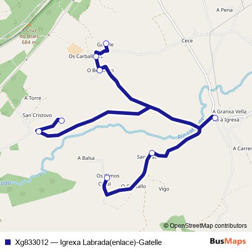 Xg833012 bus Line Map
