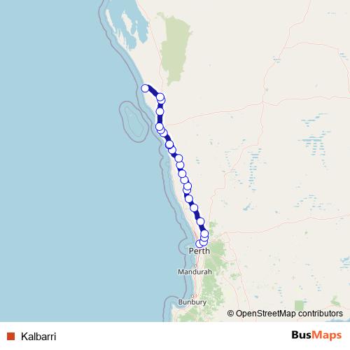 Kalbarri bus Line Map