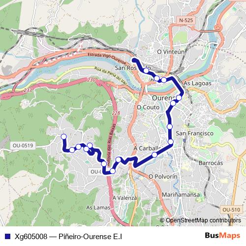 Xg605008 bus Line Map