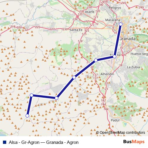 Alsa - Gr-Agron bus Line Map