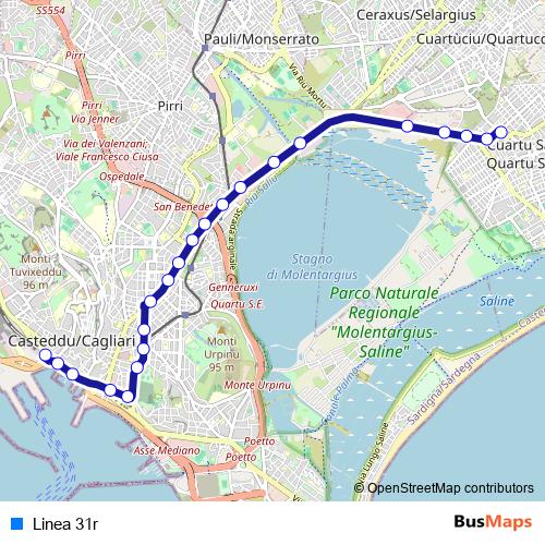 Linea 31r bus Line Map