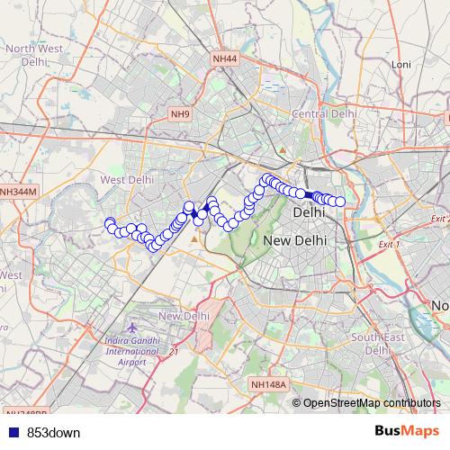 853down bus Line Map