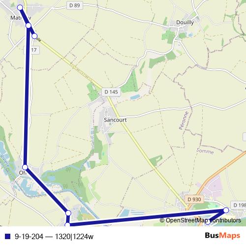 9-19-204 bus Line Map
