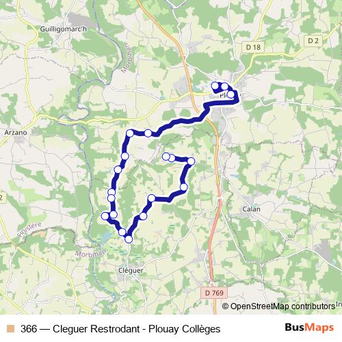 366 bus Line Map