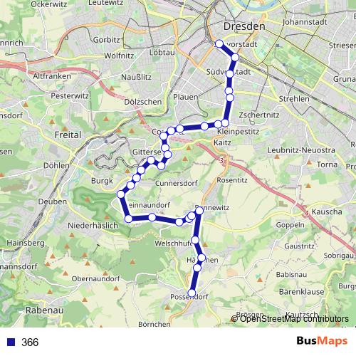 366 bus Line Map