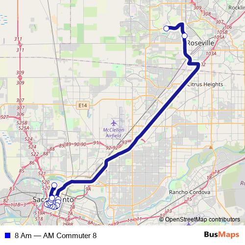 8 Am bus Line Map