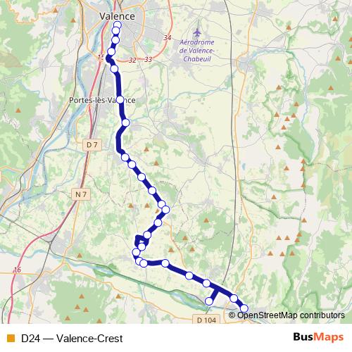 D24 bus Line Map