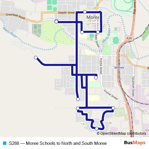 S288 bus Line Map