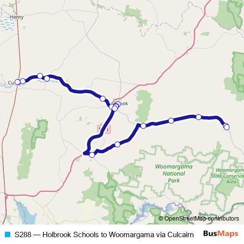 S288 bus Line Map