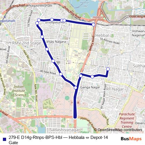 279-E D14g-Rtnps-BPS-Hbl bus Line Map