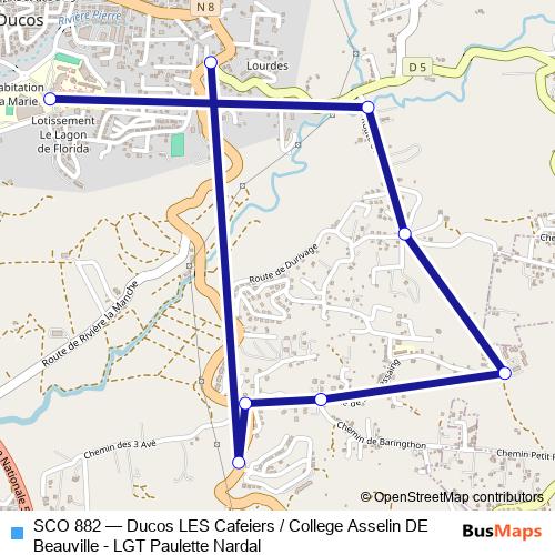 SCO 882 bus Line Map