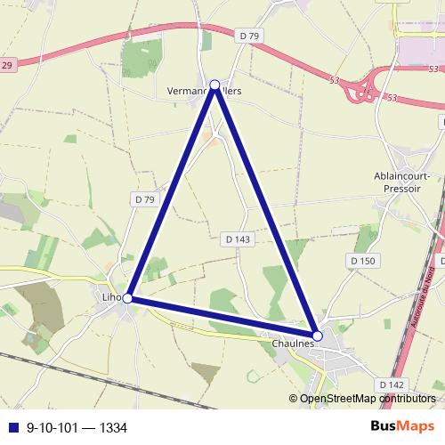 9-10-101 bus Line Map
