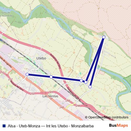 Alsa - Uteb-Monza bus Line Map