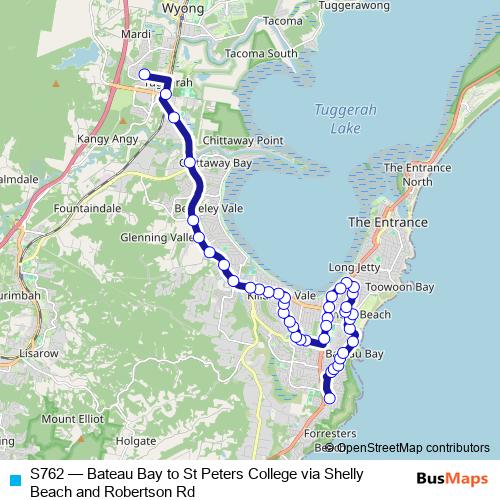 S762 bus Line Map