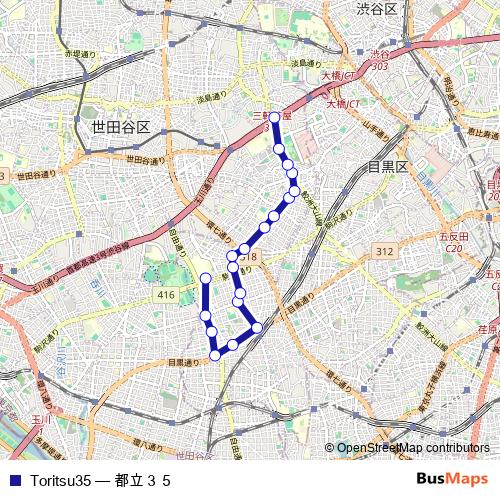 Toritsu35 bus Line Map