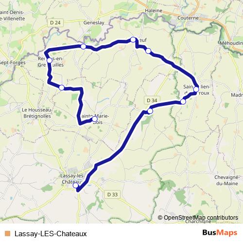 Lassay-LES-Chateaux bus Line Map
