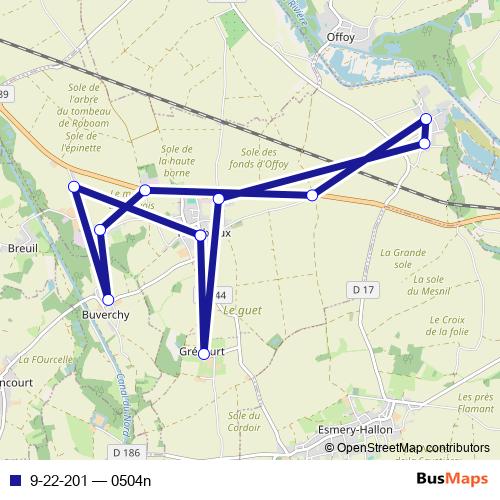 9-22-201 bus Line Map