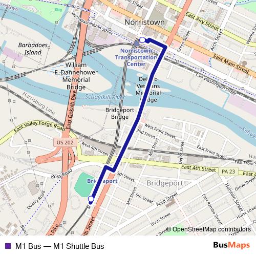 M1 Bus bus Line Map