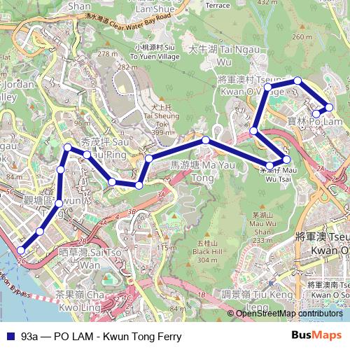 93a bus Line Map