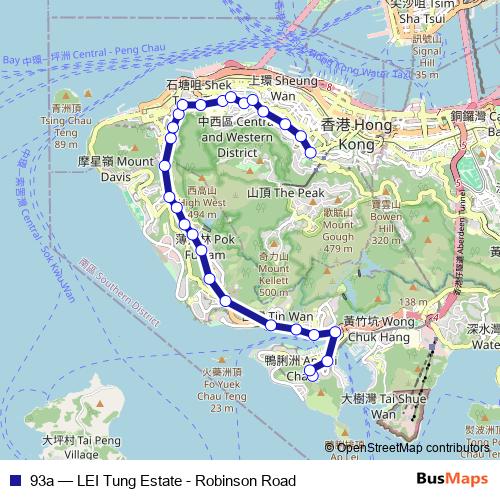 93a bus Line Map