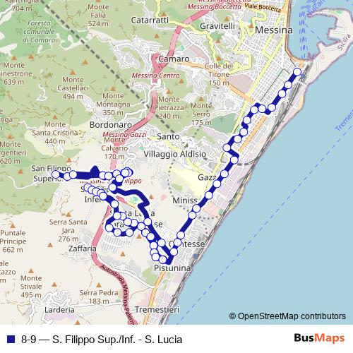 8-9 bus Line Map