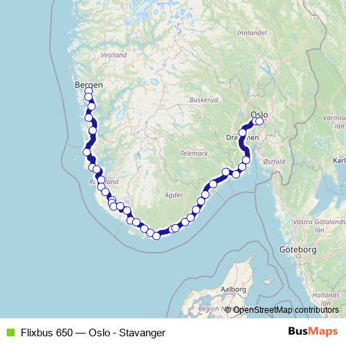 Flixbus 650 bus Line Map