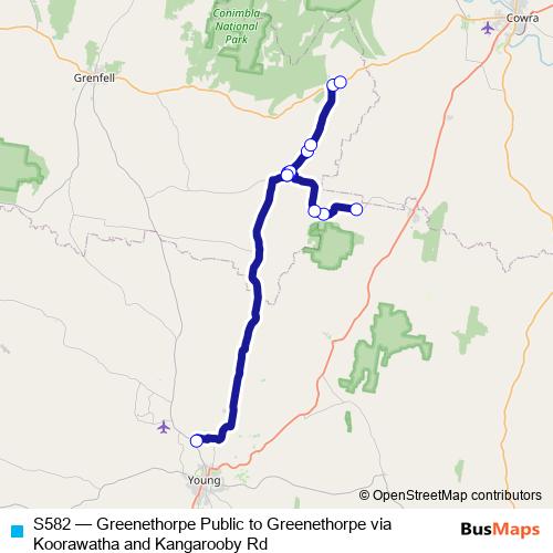 S582 bus Line Map