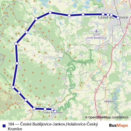 184 bus Line Map