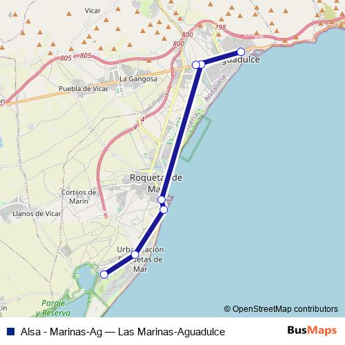 Alsa - Marinas-Ag bus Line Map
