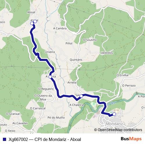 Xg667002 bus Line Map
