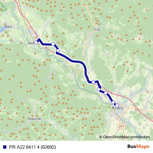 PR A22 6411 4 (62692) bus Line Map