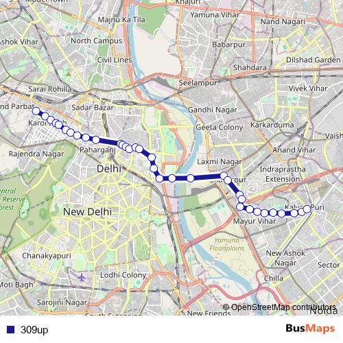 309up bus Line Map