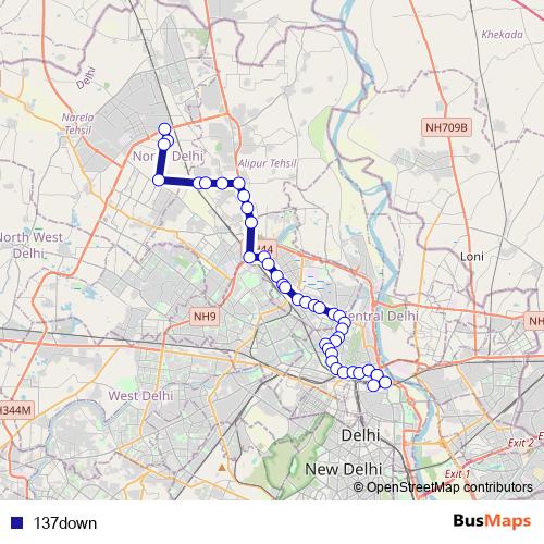 137down bus Line Map