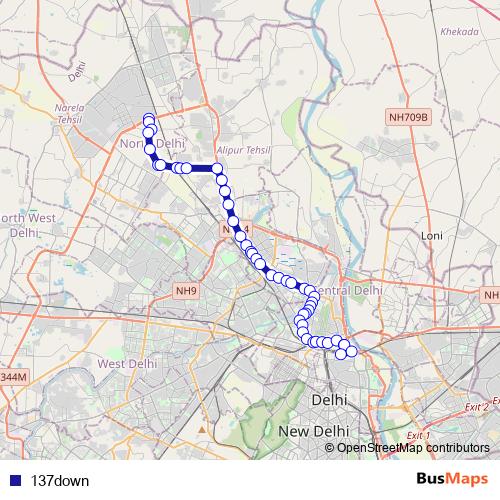 137down bus Line Map