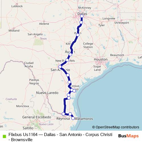 Flixbus Us1164 bus Line Map