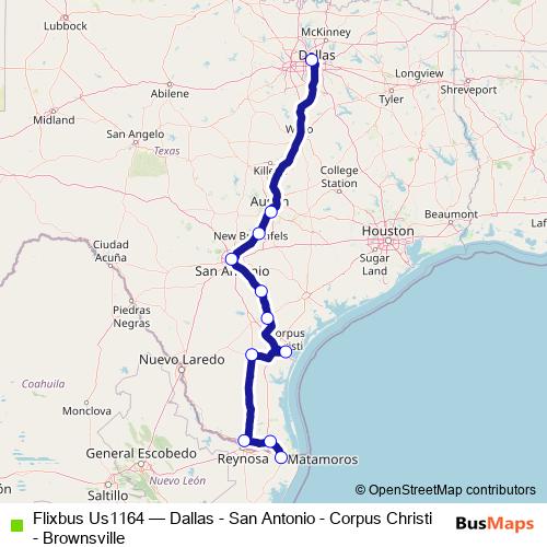 Flixbus Us1164 bus Line Map