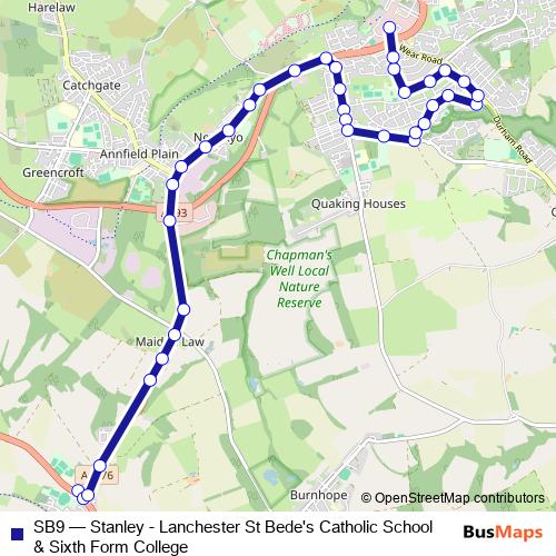 SB9 bus Line Map