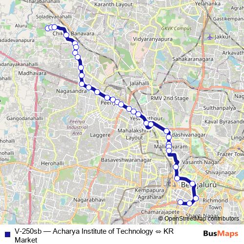 V-250sb bus Line Map