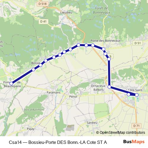 Csa14 bus Line Map