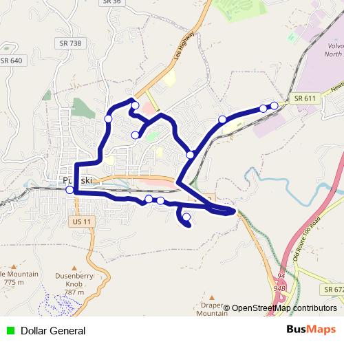 Dollar General bus Line Map