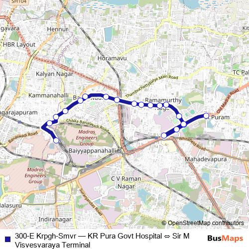 300-E Krpgh-Smvr bus Line Map