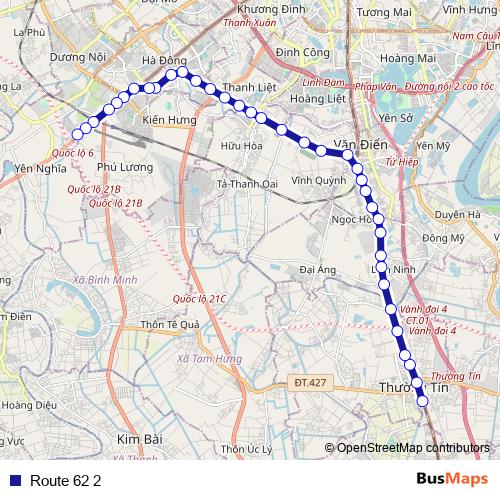 Route 62 2 bus Line Map