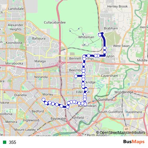 355 bus Line Map