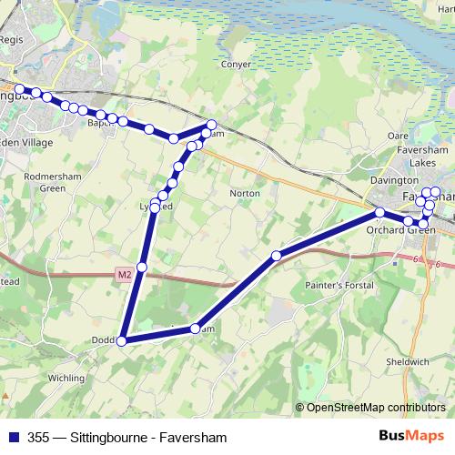 355 bus Line Map
