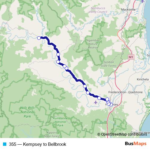 355 bus Line Map