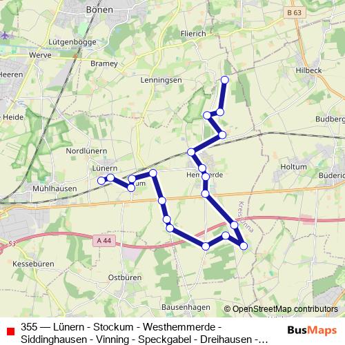 355 bus Line Map