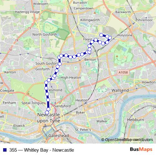 355 bus Line Map